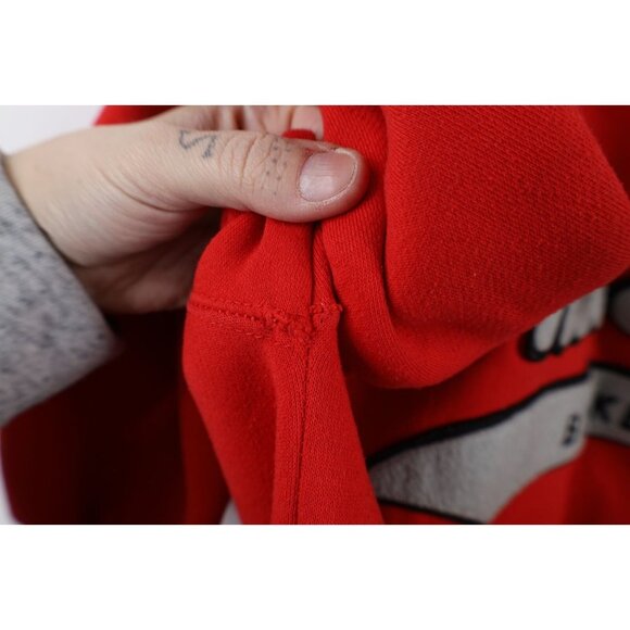 Vintage 90s Starter Mens Large Spell Out Script Ohio State University Hoodie Red - Picture 10 of 16